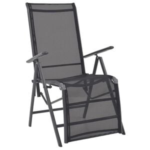 vidaXL Sunlounger | Black | Aluminium | Medium | Adjustable Armrests