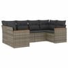 vidaXL 6 Piece Garden Sofa Set with Cushions Grey Poly Rattan