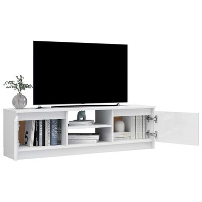 vidaXL TV Cabinet High Gloss White 120x30x35.5 cm Engineered Wood