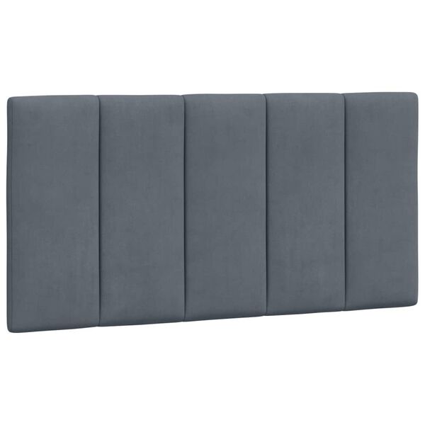 vidaXL Headboard Cushion "Hanko" Dark Grey 107 cm King Single Velvet
