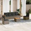vidaXL 7 Piece Garden Sofa Set with Cushions Grey Poly Rattan