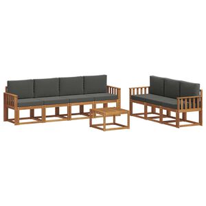 vidaXL Outdoor Sofa Set 8 pcs Natural and Anthracite