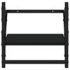 vidaXL 4 Piece Wall Shelf Set with Bars Black Engineered Wood