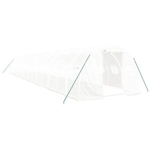 vidaXL Greenhouse with Steel Frame White 48 m&sup2; 16x3x2 m