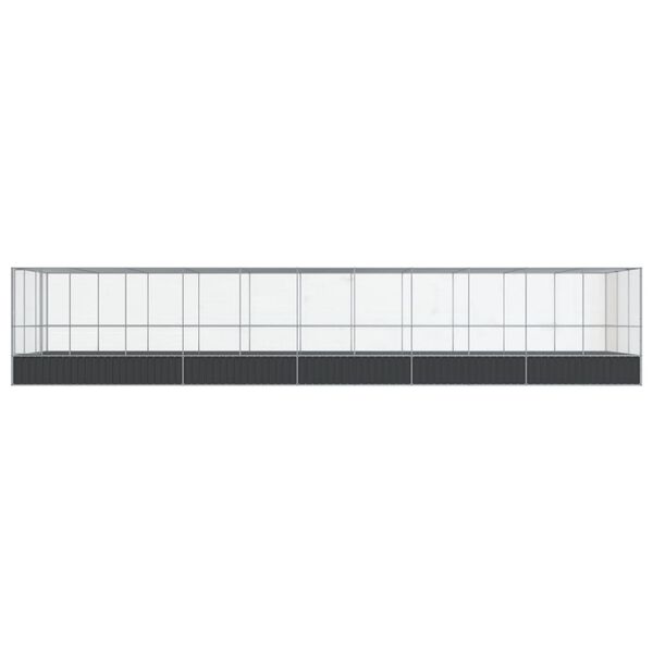vidaXL Aviary with Extension Silver 1139x307x212 cm Steel