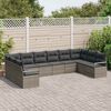 vidaXL Garden Sofa Set with Cushion 10 pcs Grey Poly Rattan