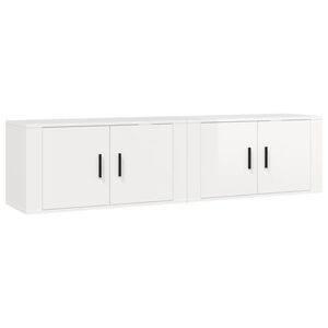 vidaXL Wall-mounted TV Cabinets 2 pcs High Gloss White 80x34.5x40 cm