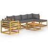 vidaXL 7 Piece Garden Lounge Set with Cushion Solid Acacia Wood
