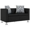 vidaXL Sofa Set Artificial Leather 3-Seater 2-Seater Armchair Black