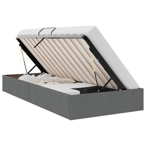 vidaXL Ottoman Bed Frame with Storage Dark Grey 90 x 190 cm Fabric