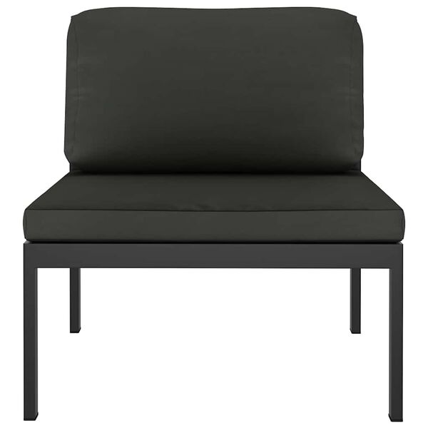 vidaXL Sectional Middle Sofa with Cushions Aluminium Anthracite