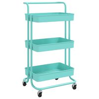 vidaXL 3-Tier Kitchen Trolley Turquoise 42x35x85 cm Iron and ABS