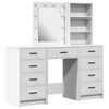 vidaXL Dressing Table with Mirror Lights 3 pcs White Engineered wood