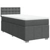 vidaXL Box Spring Bed with Mattress Dark Grey King Single Fabric
