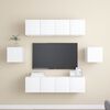 vidaXL 6 Piece TV Cabinet Set White Engineered Wood