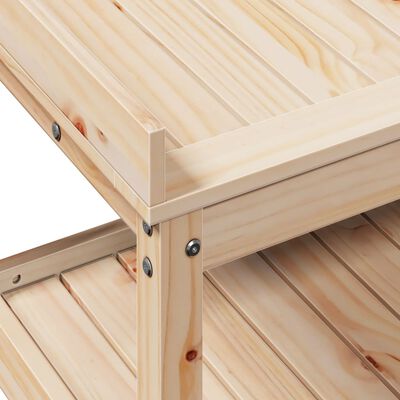 vidaXL Potting Table with Shelves 82.5x45x86.5 cm Solid Wood Pine