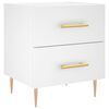 vidaXL Bedside Cabinet White 40x35x47.5 cm Engineered Wood
