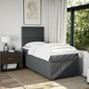 vidaXL Box Spring Bed with Mattress Dark Grey King Single Fabric