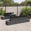 vidaXL Garden Sofa Set 8 pcs Black Poly Rattan and Powder-Coated Steel