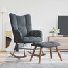 vidaXL Rocking Chair with a Stool Dark Grey Velvet