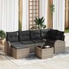 vidaXL Sofa Set with Cushion with Storage 7 pcs Grey Poly Rattan