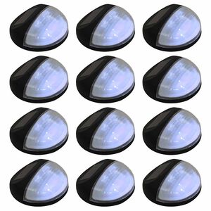 vidaXL Outdoor Solar Wall Lamps LED 12 pcs Round Black
