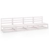 vidaXL Garden 4-Seater Sofa White Solid Wood Pine
