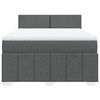 vidaXL Box Spring Bed with Mattress Dark Grey Queen Fabric