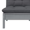 vidaXL Garden Middle Sofa with Anthracite Cushions Grey Solid Pinewood