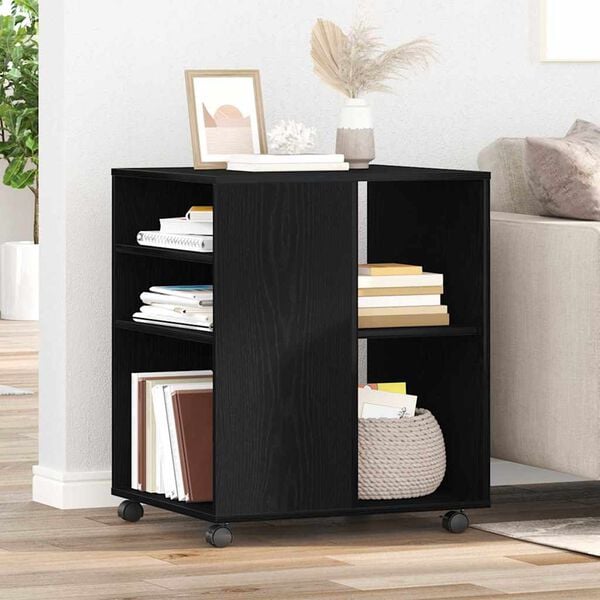 vidaXL Storage Cabinet Black Oak 60 x 53 x 72.5 cm Engineered Wood