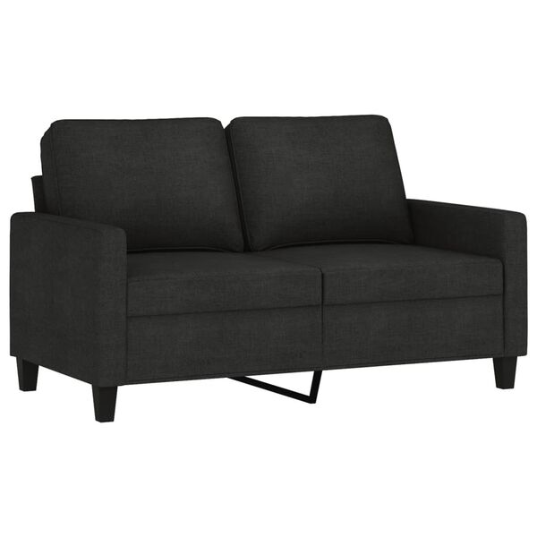 vidaXL 3 Piece Sofa Set with Cushions Black Fabric