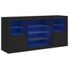 vidaXL Sideboard with LED Lights Black 142,5x37x67 cm