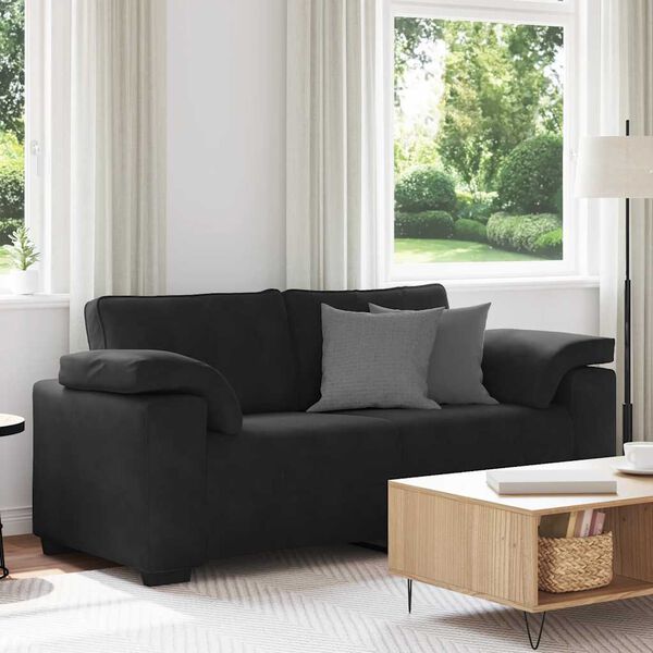 vidaXL Loveseat Sofa Black 140 cm Velvet