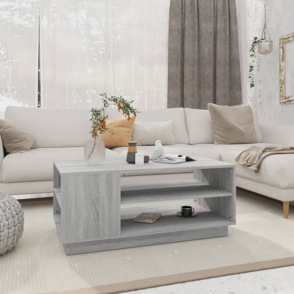 vidaXL Coffee Table Grey Sonoma 102x55x43 cm Engineered Wood