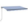vidaXL Retractable Awning | Blue and White