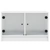 vidaXL TV Cabinet with Glass Doors White 68x37x42 cm