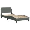 vidaXL Bed Frame without Mattress "Hvar" Dark Grey 90x190 cm Fabric