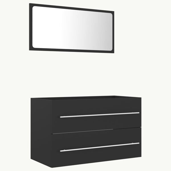 vidaXL 2 Piece Bathroom Furniture Set Grey Engineered Wood