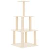 vidaXL Cat Tree with Sisal Scratching Posts Cream 111 cm