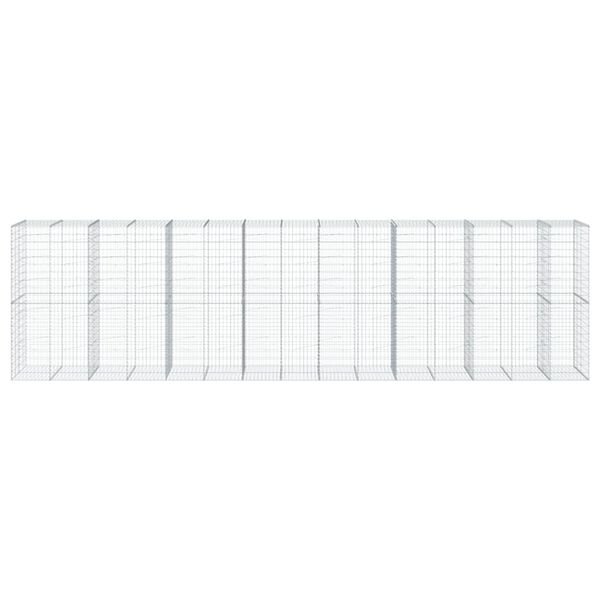 vidaXL Gabion Basket with Cover 750x100x200 cm Galvanised Iron