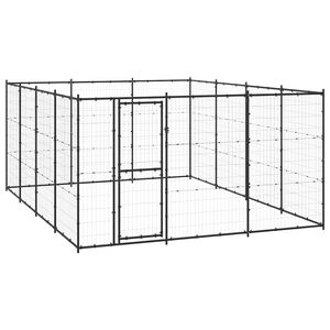 vidaXL Dog Kennel | Black | Powder-coated steel | Large | Durable | Dog Kennel