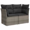 vidaXL 7 Piece Garden Sofa Set with Cushions Grey Poly Rattan