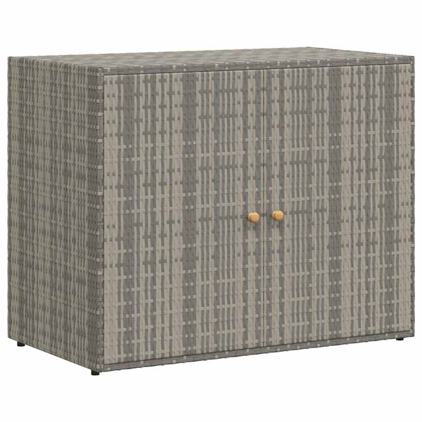 vidaXL Garden Storage Cabinet Grey 100x55.5x80 cm Poly Rattan