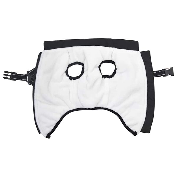 vidaXL Dog Coat with Harness Black M Fleece and Polyester