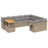 vidaXL 10 Piece Garden Sofa Set with Cushions Beige Poly Rattan