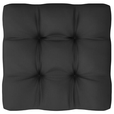 vidaXL Garden 2-Seater Sofa with Cushions Black Solid Pinewood