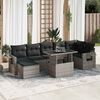 vidaXL 8 Piece Garden Sofa Set with Cushions Grey Poly Rattan