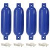 vidaXL Boat Fenders 4 pcs Blue &Oslash; 14x50 cm PVC