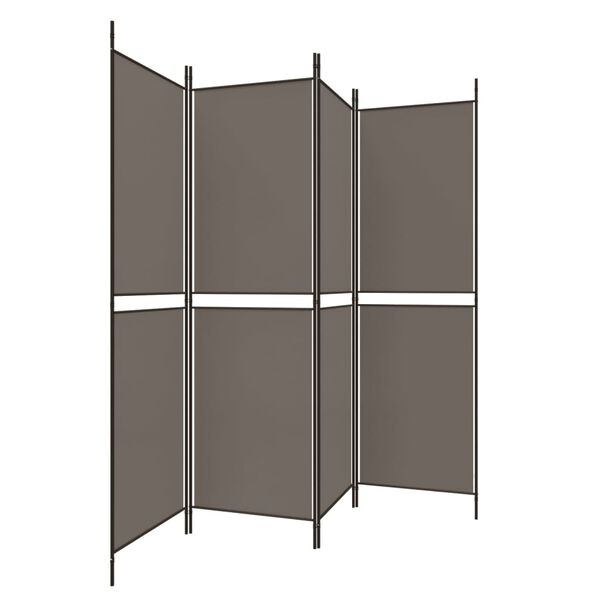 vidaXL 4-Panel Room Divider Anthracite 200x180 cm Fabric