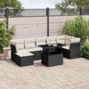 vidaXL 8 Piece Garden Sofa Set with Cushions Black Poly Rattan